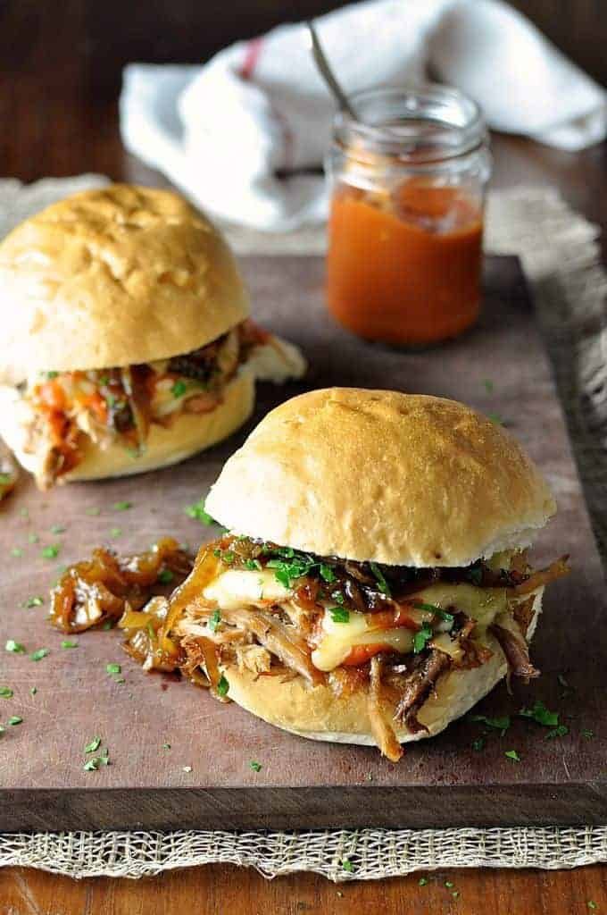 Mexican Pork Rolls on a wooden board
