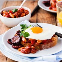 Chorizo and Tomato Beans on Toast - beans in a tomato sauce with chorizo mixed throughout. Something different for brekki this weekend!