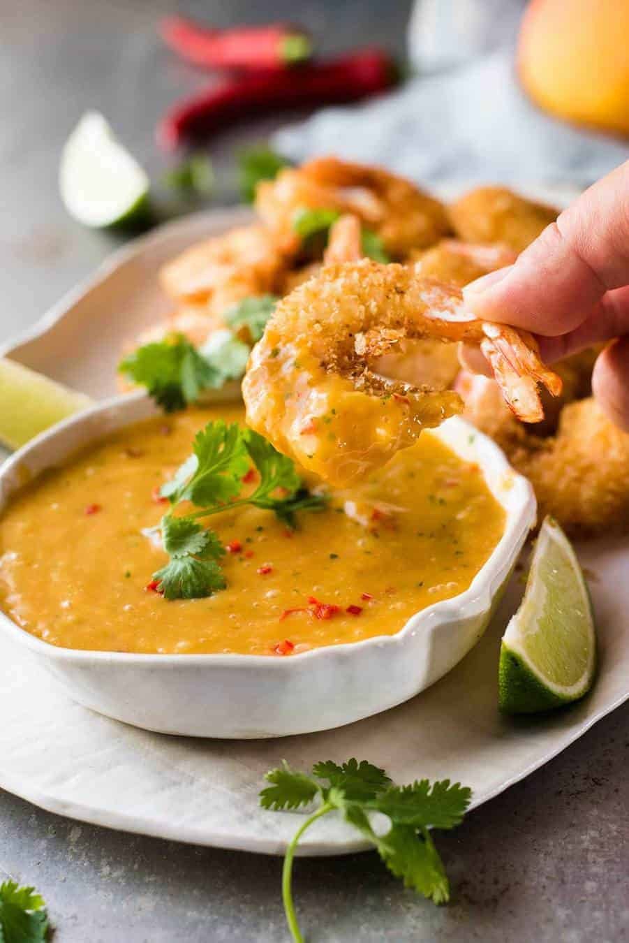 Coconut Shrimp / Prawns with Spicy Thai Mango Sauce