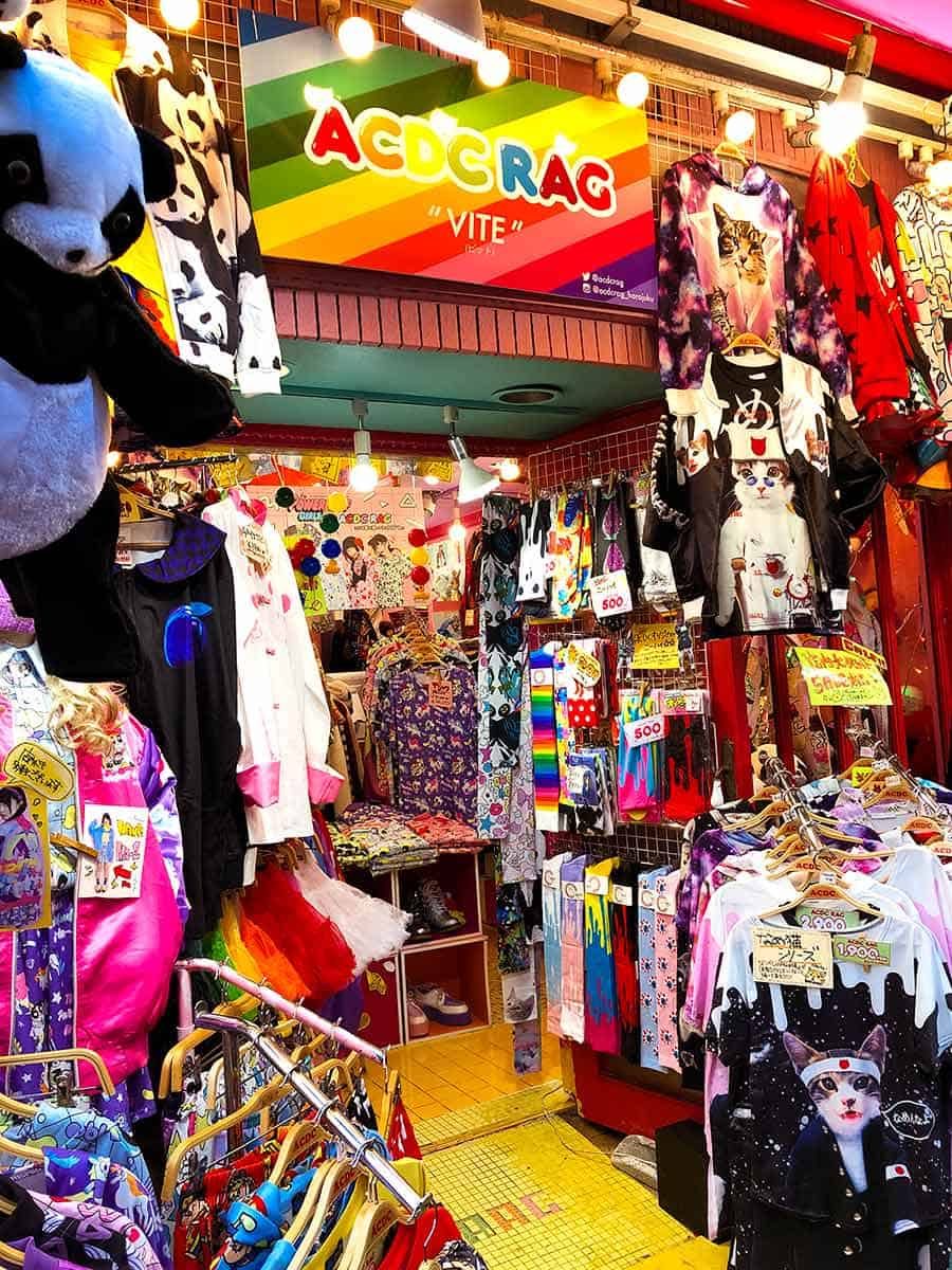 Harajuku Takeshito Dori street - colourful store