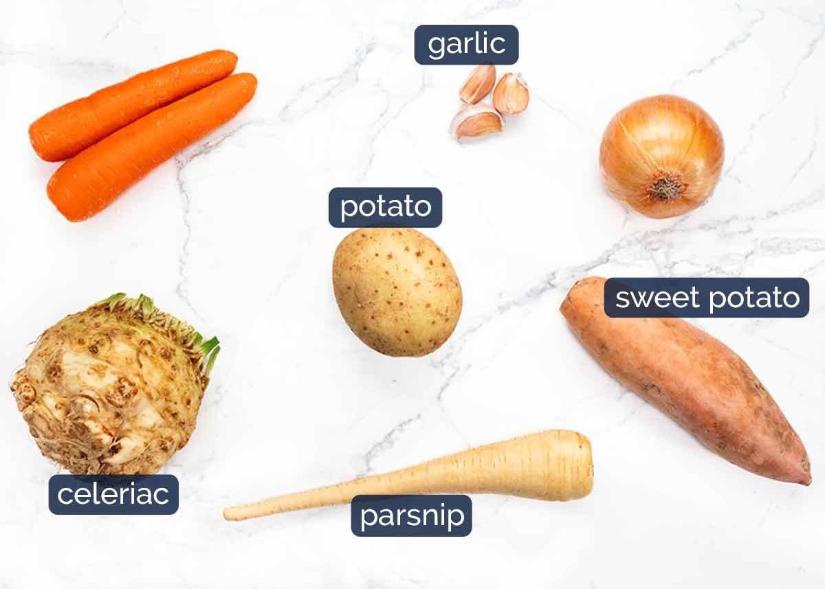 Creamy Root Vegetable Soup ingredients