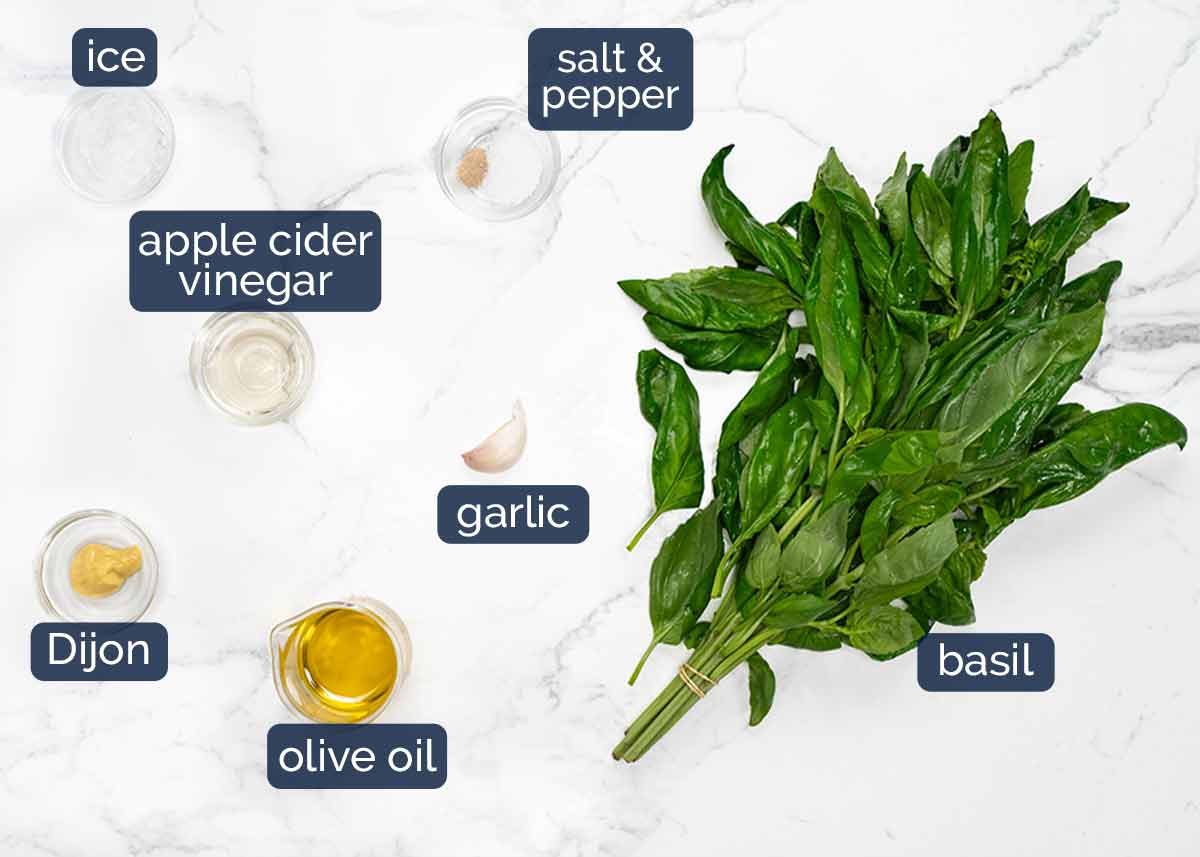 Fresh basil vinaigrette (dressing) -Ingredients