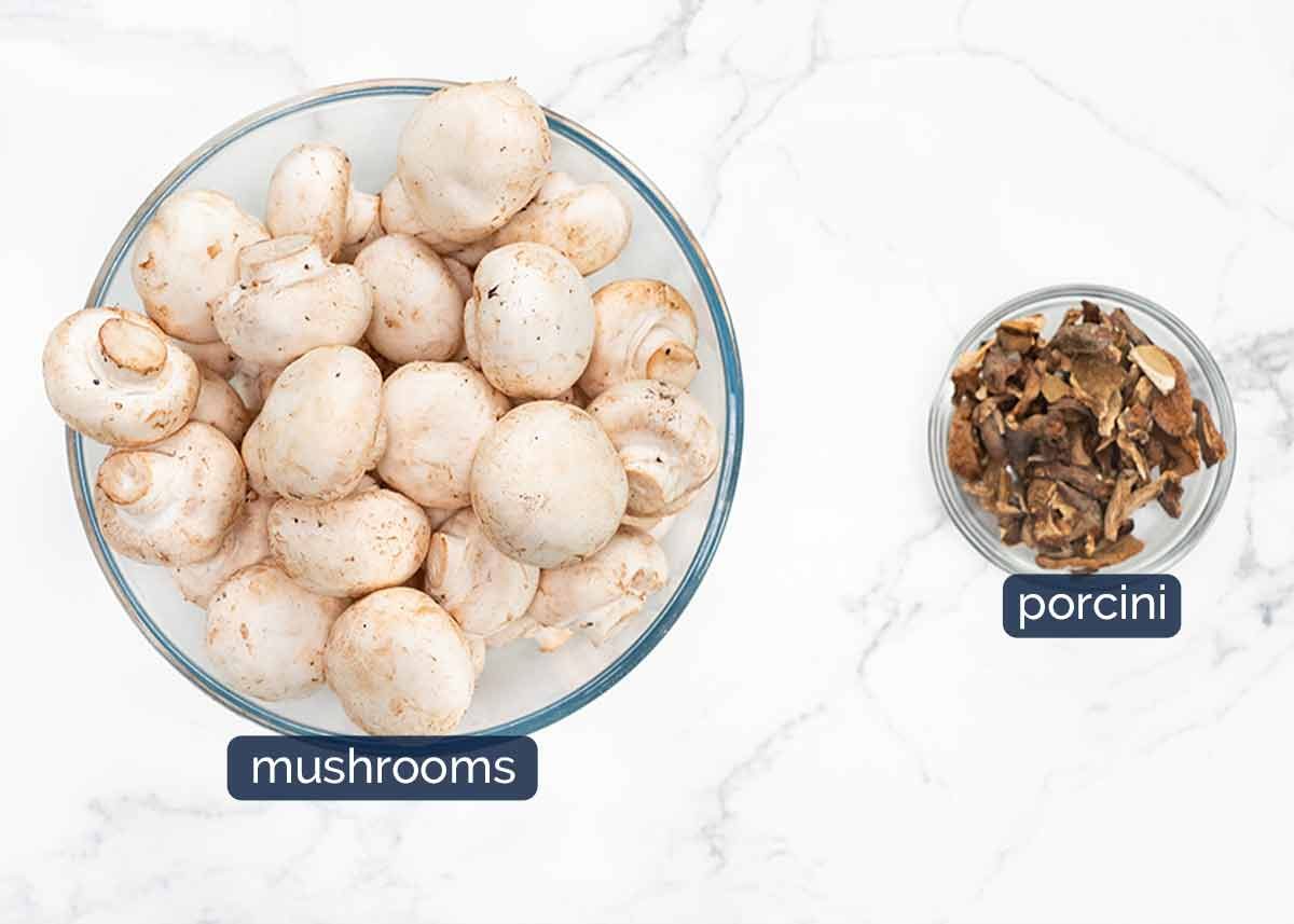 Mushroom ragu - ingredients